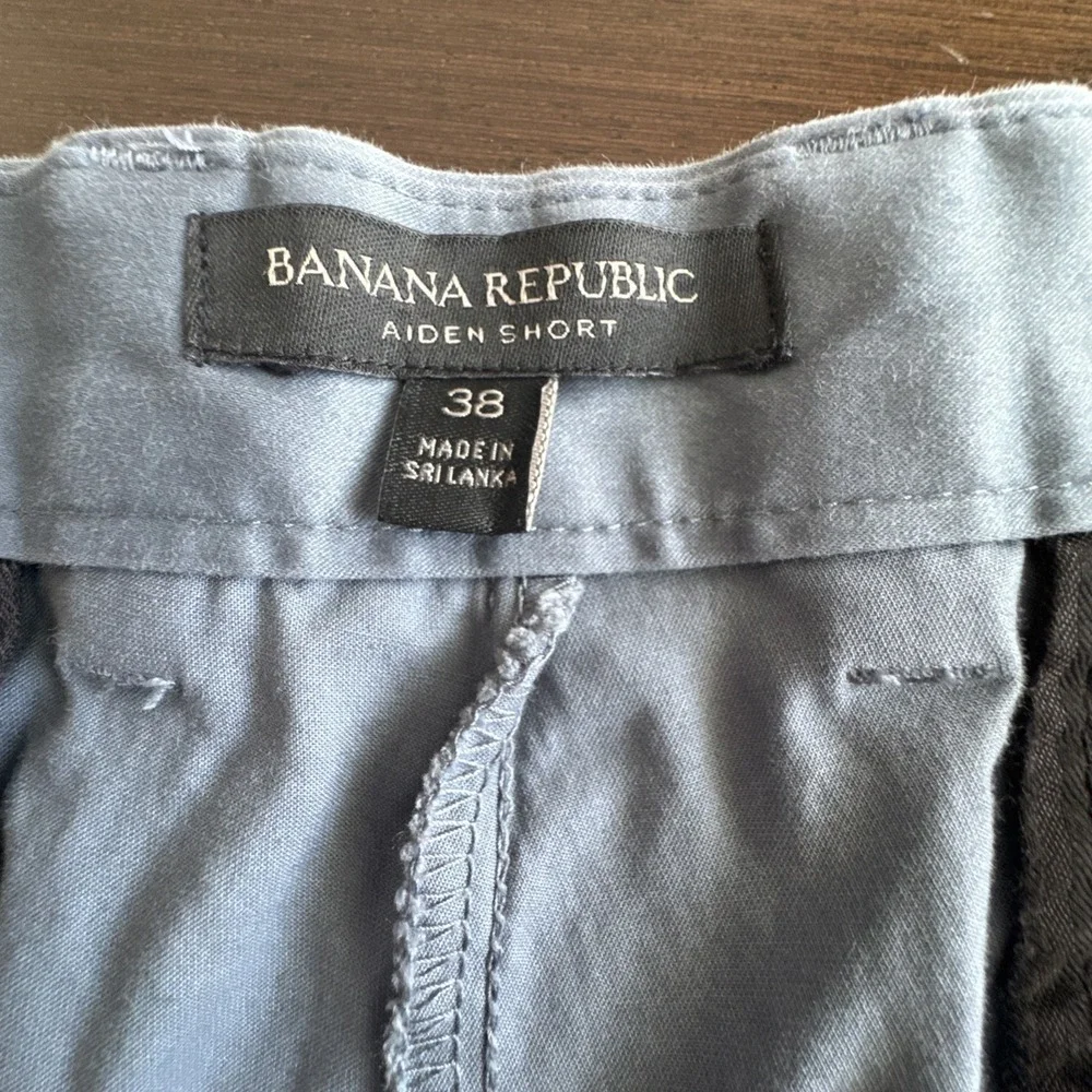 Banana Republic Aiden Chino Shorts Stormy Blue Mens 38 9.5